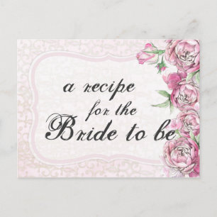 Cartão Postal Shabby Peony Vintage Floral Chic Bride Recipiente