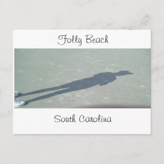 Cartão Postal Shadow em Folly Beach, SC, Carolina do Sul, Foll..