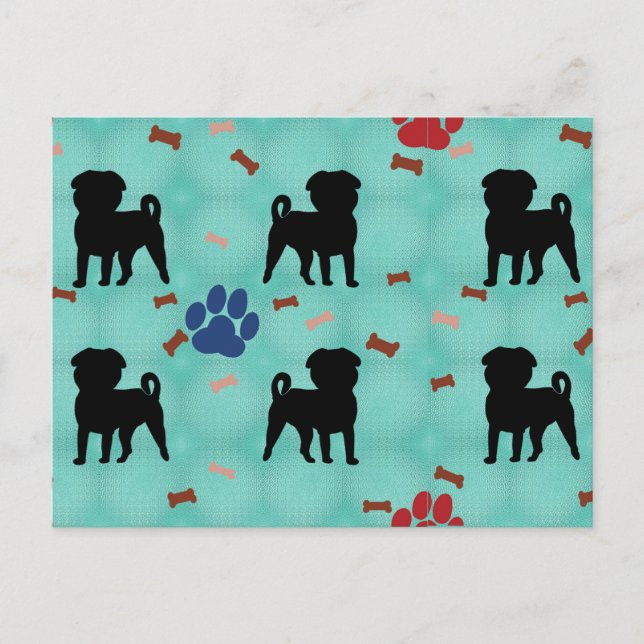 Cartão Postal Shadow Pug (Frente)