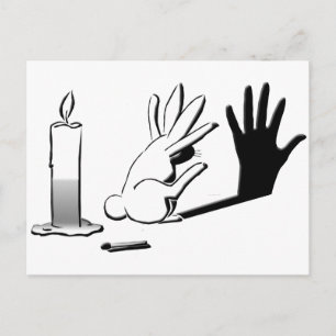 Cartão Postal Shadow Rabbit por LightIllusions.com