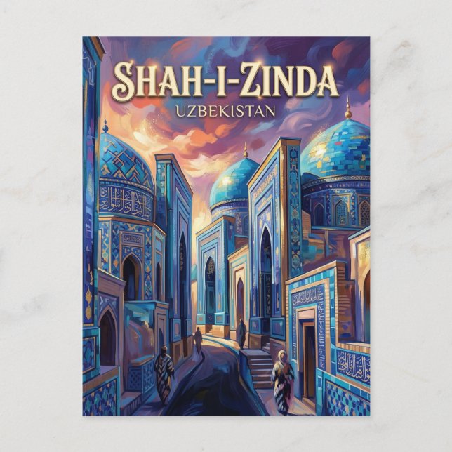 Cartão Postal Shah-i-Zinda Uzbequistão (Frente)