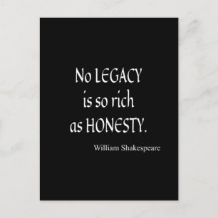 Cartão Postal Shakespeare cita nenhum legado tão rico quanto a h