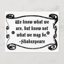 Cartão Postal Shakespeare Citação, saiba o que somos