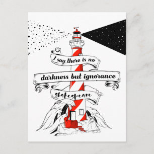 Cartão Postal Shakespeare citando a ilustração do farol
