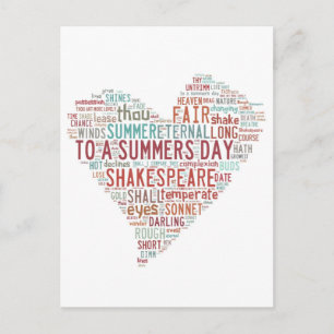 Cartão Postal Shakespeare Sonnet 18