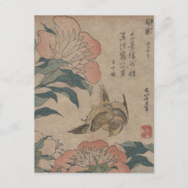 Cartão Postal Shakuyaku Kana Ari por Hokusai
