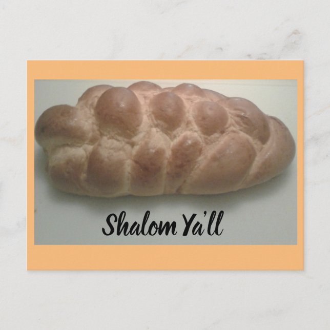 Cartão Postal Shalom Ya vai challah pão (Frente)