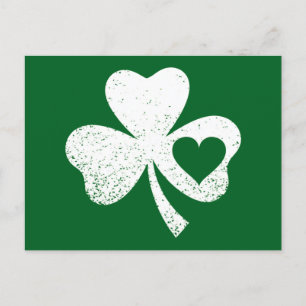 Cartão Postal Shamrock do Coração da Patty Irlandesa do Dia de S