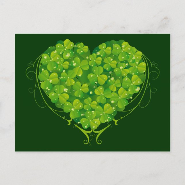 Cartão Postal Shamrock Heart (Frente)