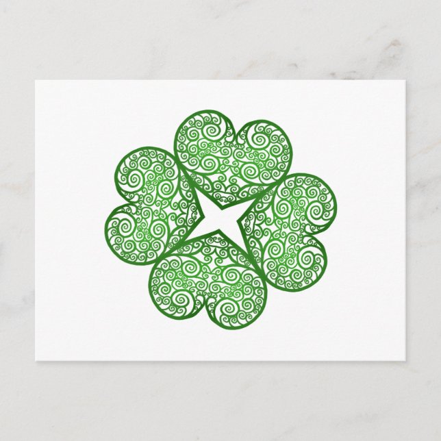 Cartão Postal Shamrock Swirls (Frente)