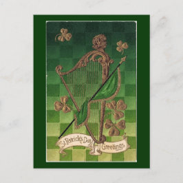 Cartão Postal Shamrocks de Ouros de Vintage - Cartão-postal