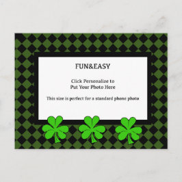 Cartão Postal Shamrocks e sua foto em um verde e preto