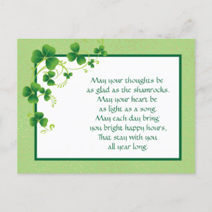 Cartão Postal Shamrocks Irish Blush