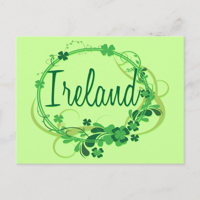 Cartão Postal Shamrocks Irlanda (Frente)