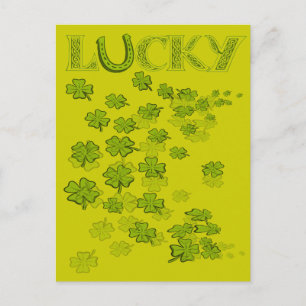 Cartão Postal Shamrocks Lucky HorseShoe