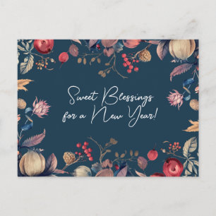 Cartão Postal Shana Tova - azul