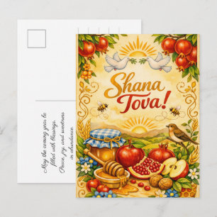 Cartão Postal ✡️Shana Tova Colheita Radiante