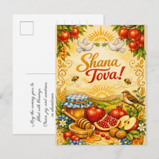 Cartão Postal ✡️Shana Tova Radiant Harvest