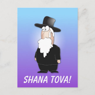 Cartão Postal Shana Tova Saudação - Cartaz do rabino judeu