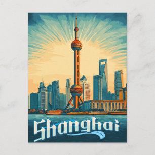 Cartão Postal Shanghai Skyline - Surpreendente paisagem urbana