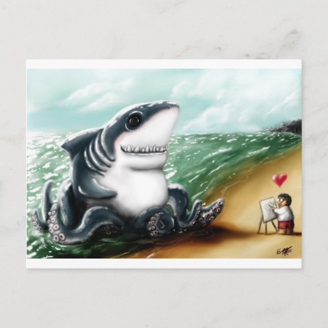 Cartão Postal Sharktopus Love (Frente)
