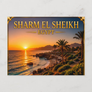 Cartão Postal Sharm El Sheikh Egito Memória de Viagem Pôr do Sol