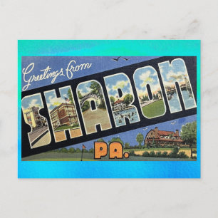 Cartão Postal Sharon, Cartão-postal de Viagens vintage da Pensil