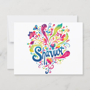 Cartão Postal Shavuot - Celebração Colorida de Shavuot