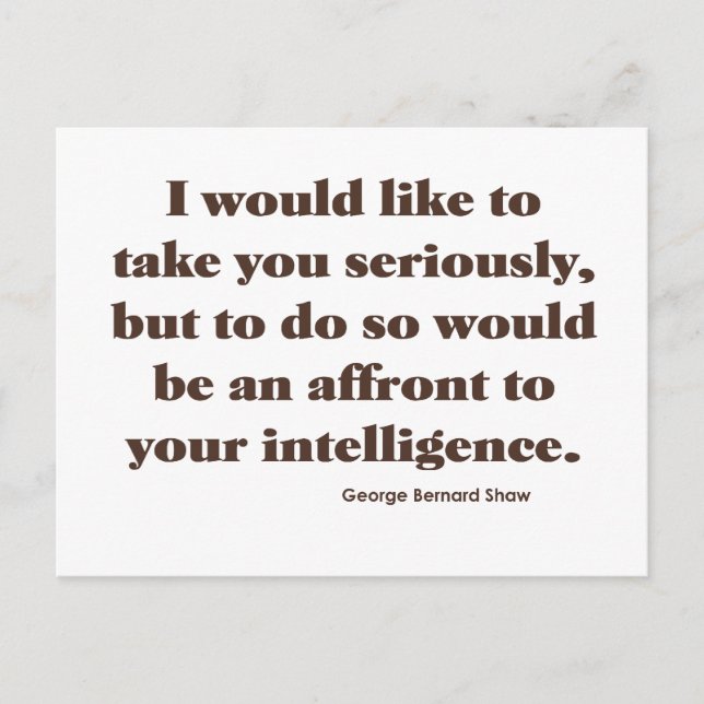 Cartão Postal Shaw na Inteligência (Frente)