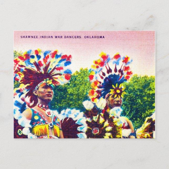 Cartão Postal Shawnee Indian War Dancers, Oklahoma (Frente)
