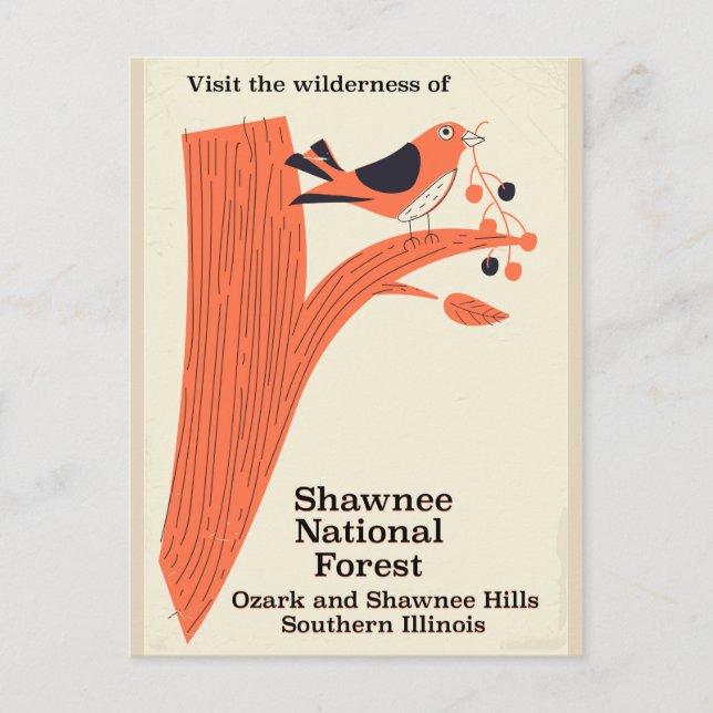 Cartão Postal Shawnee National Forest poster vintage (Frente)