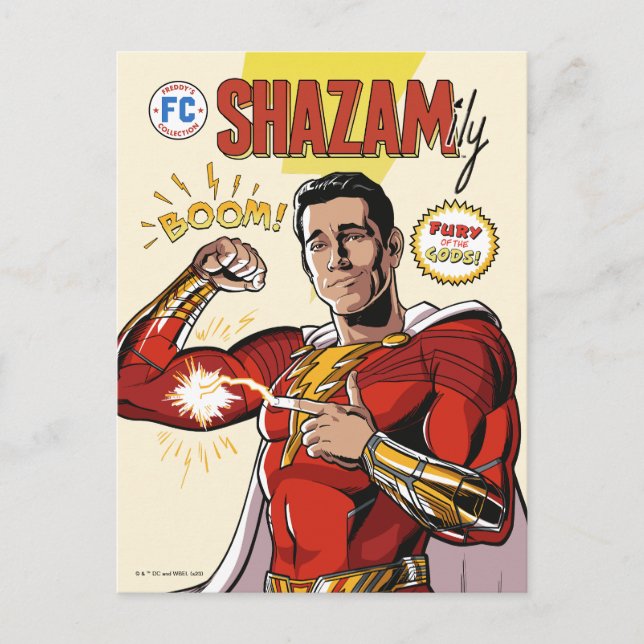 Cartão Postal SHAZAM! Fúria dos Deuses | Capa do Quadrinho SHAZA (Frente)