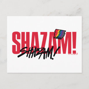 Cartão Postal SHAZAM! Fury of the Gods   Logotipo Rainbow Bolts