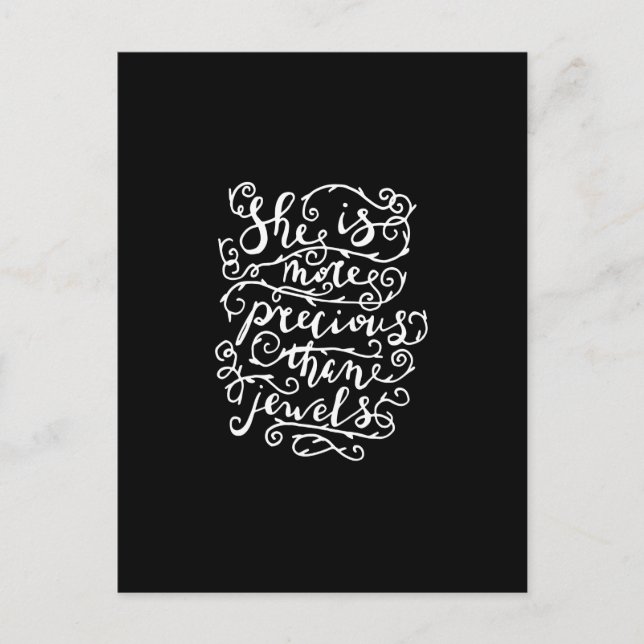 Cartão Postal she is more precious than jewels (Frente)