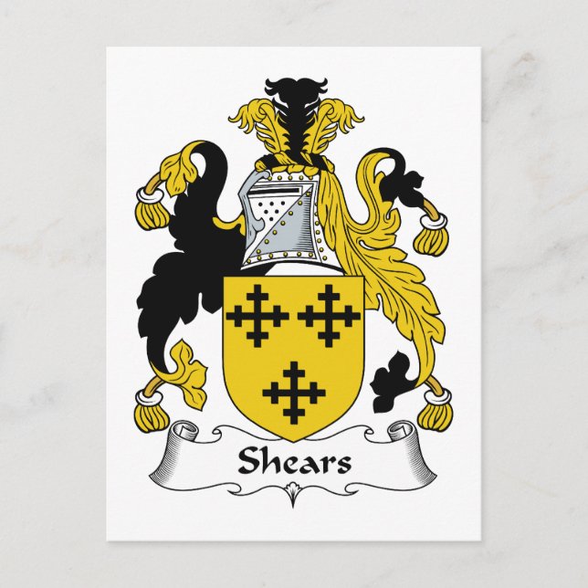 Cartão Postal Shears Family Crest (Frente)