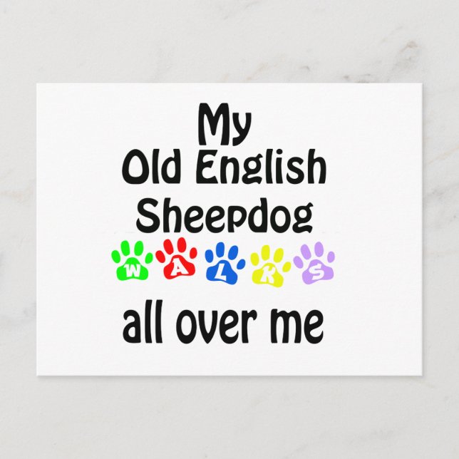 Cartão Postal Sheepdog Inglês Ande Design (Frente)
