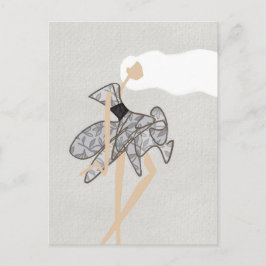 Cartão Postal Sheer Motion Muse Glam Fashion Art