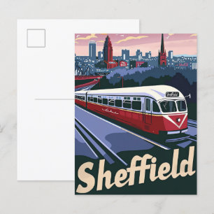 Cartão Postal Sheffield Excelente Grã-Bretanha Ilustração Viagem