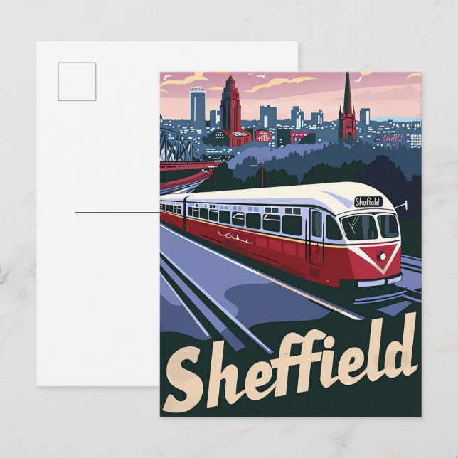 Cartão Postal Sheffield Excelente Grã-Bretanha Ilustração Viagem (Frente/Verso)