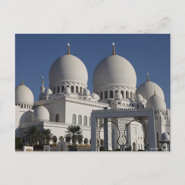Cartão Postal Sheikh Zayed Grande Mesquita em Abu Dhabi (Frente)