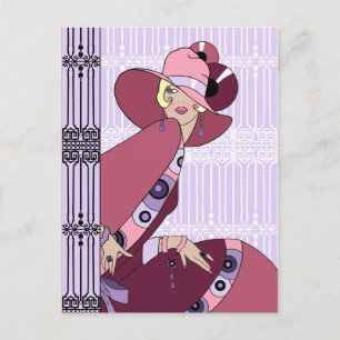 Cartão Postal Shelby, 1930 Lady in Lavanda and Wine