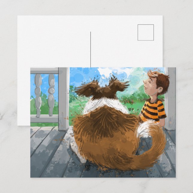 Cartão Postal Sheldon e Davie Relaxing (Frente/Verso)