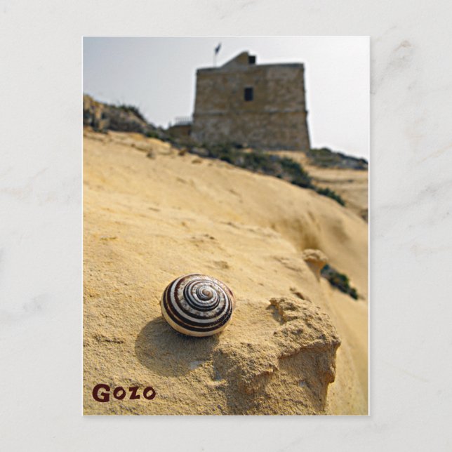 Cartão Postal Shell and Tower, Gozo, Malta (Frente)