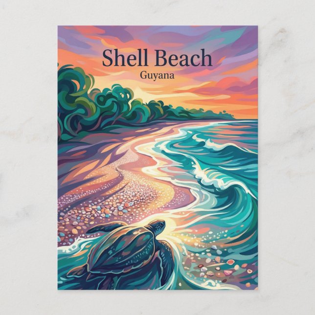 Cartão Postal Shell Beach Guyana (Frente)