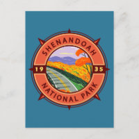 Shenandoah National Park Retro Compass Emblem