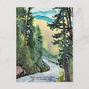 Cartão Postal Shenandoah National Park skyline drive Watercolor