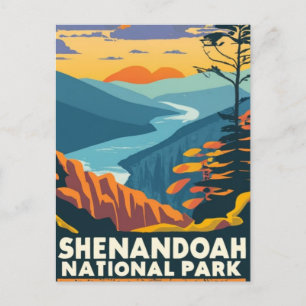 Cartão Postal Shenandoah National Park Skyline water color