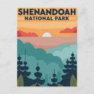 Cartão Postal Shenandoah National Park Skyline water color