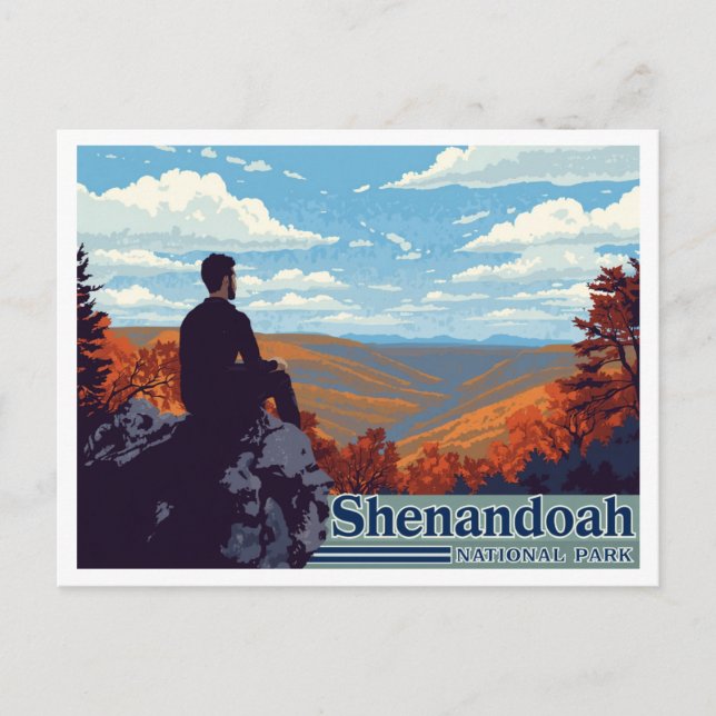 Cartão Postal Shenandoah Skyline Drive Fall Art (Frente)