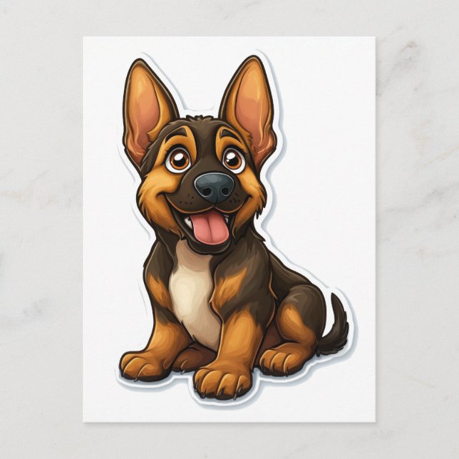 Cartão Postal Shepard Puppy alemão (Frente)